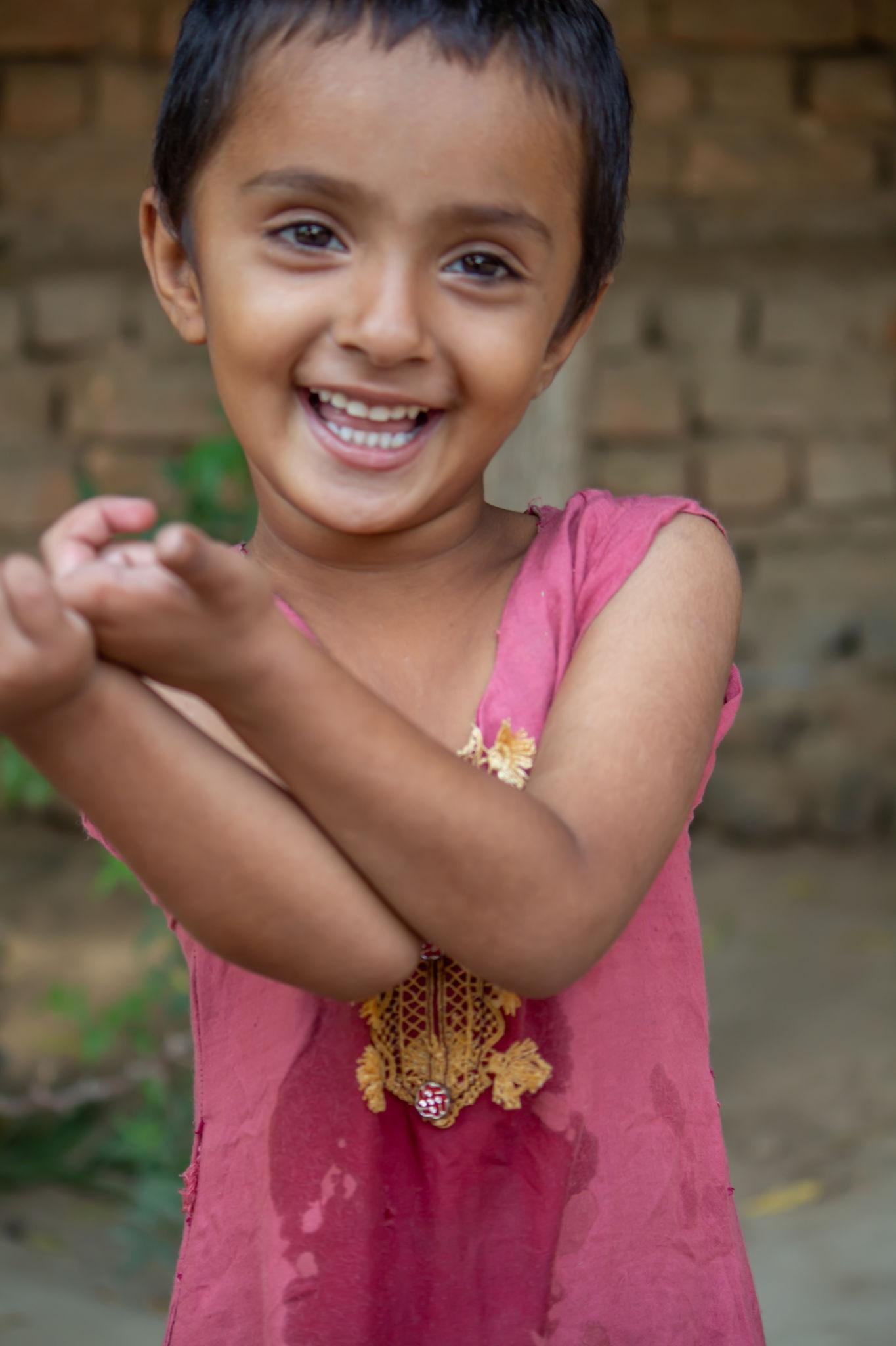 Aadhya with colorful paint